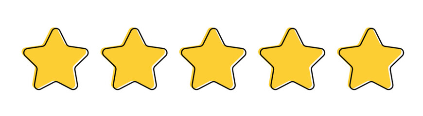 Five stars icon Vector. Five stars customer product rating review flat icon for apps and websites,Service satisfaction, quality, good rate vector illustration. rating review flat icon