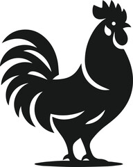 Black silhouette of a hen vector
