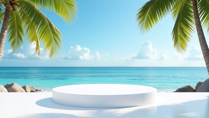 white round structure stands alone tropical coastal