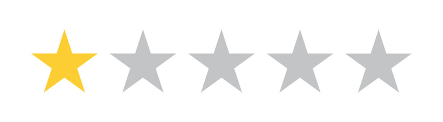 customer rating icon.poor one star rating icon. Vector icon set. Feedback of user symbol. Review quality. Button click.