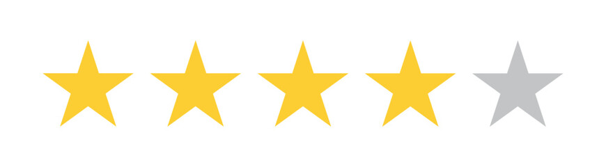 Four And A Half Star Rating Illustration Vector, . Represents quality, customer rating, and feedback in white eps  vector format