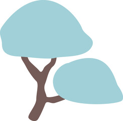 Tree with branches under snow