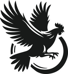 Black silhouette of a hen vector