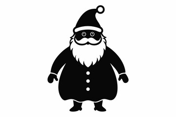 christmas santa sihouette black vector