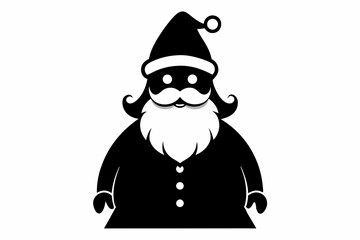 christmas santa sihouette black vector