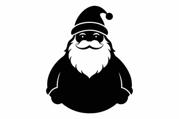 christmas santa sihouette black vector
