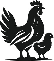 Black silhouette of a hen vector