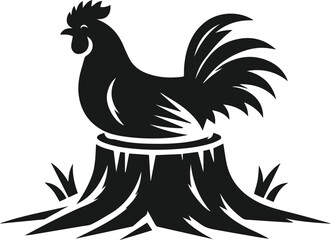 Black silhouette of a hen vector