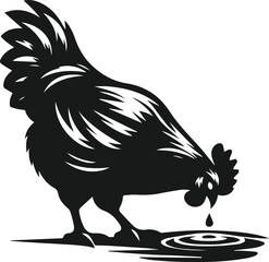 Black silhouette of a hen vector