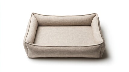 Cozy pet bed featuring soft fabric, square shape, and minimalist
