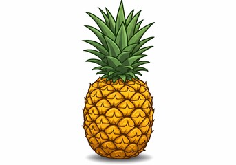 Vibrant Pineapple Illustration: A Tropical Delight