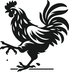 Black silhouette of a hen vector