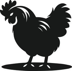 Black silhouette of a hen vector