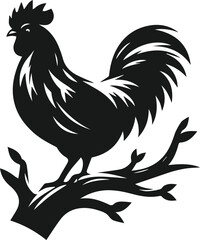 Black silhouette of a hen vector
