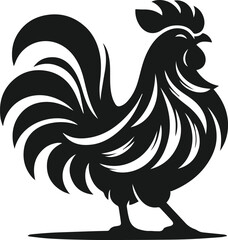 Black silhouette of a hen vector