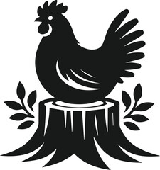 Black silhouette of a hen vector