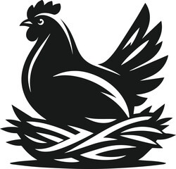 Black silhouette of a hen vector