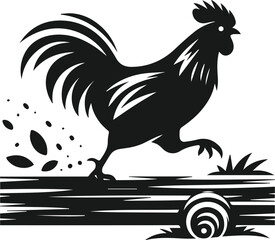 Black silhouette of a hen vector