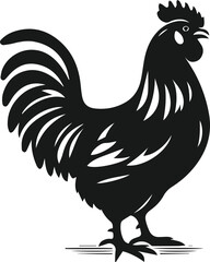 Black silhouette of a hen vector