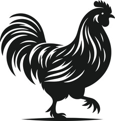 Black silhouette of a hen vector