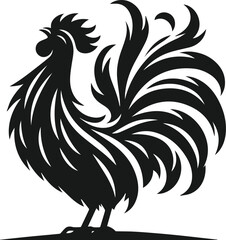 Black silhouette of a hen vector