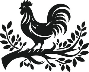 Black silhouette of a hen vector