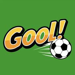 The vector design of the soccer ball goal features dynamic elements such as motion lines to indicate the speed and direction of the kick