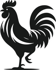 Black silhouette of a hen vector