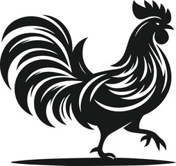 Black silhouette of a hen vector