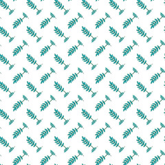 Leaves On Branch Seamless Vector Pattern Design