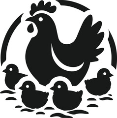 Black silhouette of a hen vector
