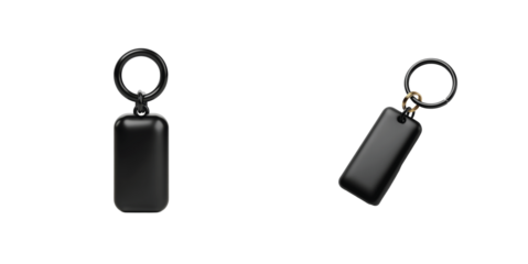 Black keychain with modern design 3d