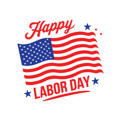 Happy Labor Day Celebrating typography t-shirt deign concept with red stars Vector illustration, labor day post design template isolated on Grey background, Labor day design template, EPS File