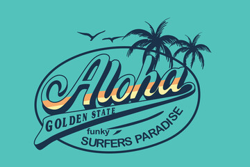 vintage summer poster with palms