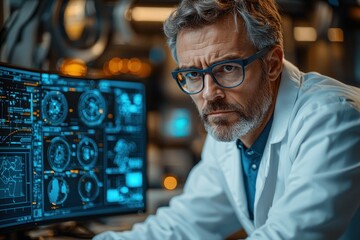 Focused scientist in a lab