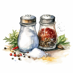 Przyprawy sól i pieprz solniczka i pieprzniczka ilustracja