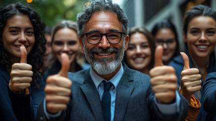 Business Team Showing Thumbs Up