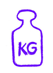 Weight Icon Crayon Chalk Drawing Vector