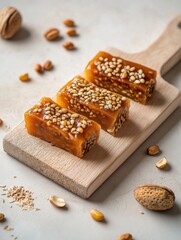 Fototapeta premium Kozinaki with honey glaze on wooden board