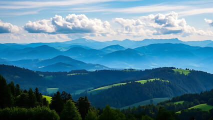 Fototapeta premium Beautiful Mountain Landscape under Blue Sky