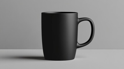 Black curved mug mockup, generative Ai.