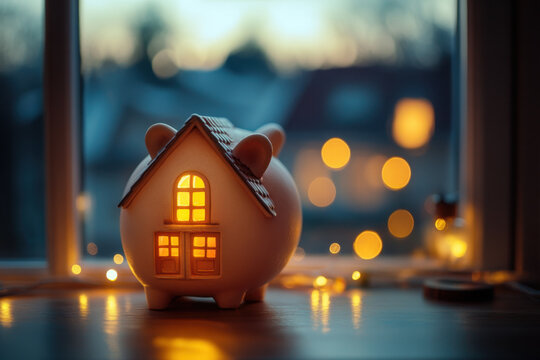 A pig snoozing in a cozy hay bed, surrounded by playful little piglets, nestled under a warm barn light. - Powered by Adobe