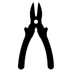 Cable Cutter Silhouette Vector Illustration Black Tool Design Isolated on Transparent Background