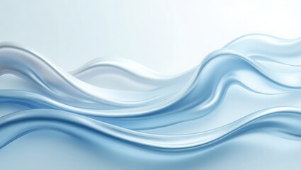 Fototapeta premium Soft blue waves flow in a light, abstract swirl