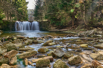 Rzeka Kwisa, Wodospad Kwisy, Karkonoski Park Narodowy, Polska © Zbigniew