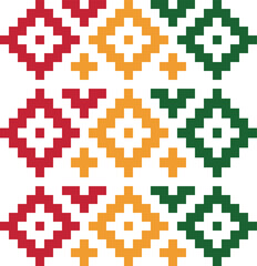 Geometric Pattern. Figures of different shapes. Tribal form. Flowers. Geometric creative design. Beautiful textures. Colorful art. Modern graphic poster. Retro color. Vector illustration