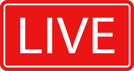 Live streaming icon. Live broadcast video broadcasting icon. Red button sign for news, shows, video, TV, movies illustration