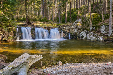Karkonoski Park Narodowy, Leśny Wodospad na rzece Kwisa © Zbigniew