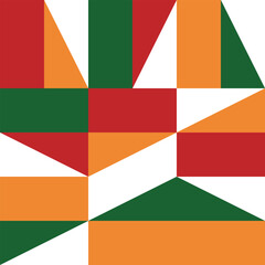 Geometric Pattern. Figures of different shapes. Tribal form. Flowers. Geometric creative design. Beautiful textures. Colorful art. Modern graphic poster. Retro color. Vector illustration