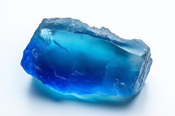 Fototapeta premium The picture features an amazonite from Crystal Peak, Colorado, set against a white backdrop